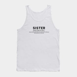 Definition Sister Sibling Vintage Since Tank Top